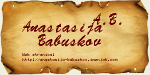 Anastasija Babuškov vizit kartica